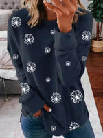 Load image into Gallery viewer, Women&#39;s Christmas Snowflakes Casual Long Sleeve Round Neck Sweatshirt
