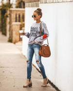 Load image into Gallery viewer, Women&#39;s Thankful Blessed And Kind Of Amess Printed Long Sleeve Sweatshirt
