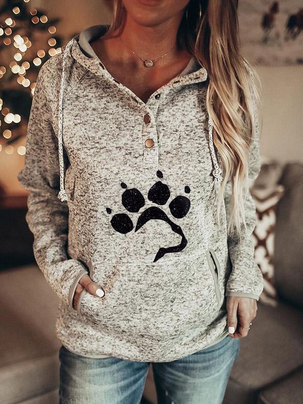 Women's Dog Paw Print Hoodie