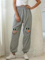 Load image into Gallery viewer, Women&#39;s Snowman Face Printed Casual Sweatpants
