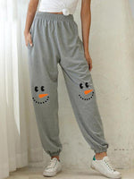 Load image into Gallery viewer, Women&#39;s Snowman Face Printed Casual Sweatpants
