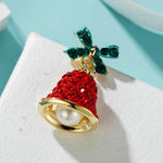 Load image into Gallery viewer, Ladies Christmas Bow Wind Chime Diamond Earrings
