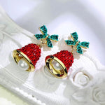 Load image into Gallery viewer, Ladies Christmas Bow Wind Chime Diamond Earrings
