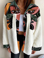 Load image into Gallery viewer, Fashion pocket printing stitching lambswool jacket
