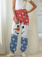 Load image into Gallery viewer, Ladies snowman printed casual pants
