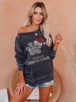Load image into Gallery viewer, Lady I BELIEVE IN SANTA PAWS casual hoodie

