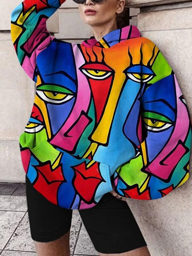 Loose Sweatshirt with Personalized Pattern