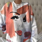 Load image into Gallery viewer, European and American hot-selling women&#39;s casual round neck loose digital printing women&#39;s sweater
