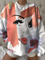 Load image into Gallery viewer, European and American hot-selling women&#39;s casual round neck loose digital printing women&#39;s sweater

