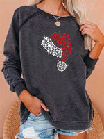Load image into Gallery viewer, Women&#39;s ChristmasHat Print Round Neck Sweatshirt
