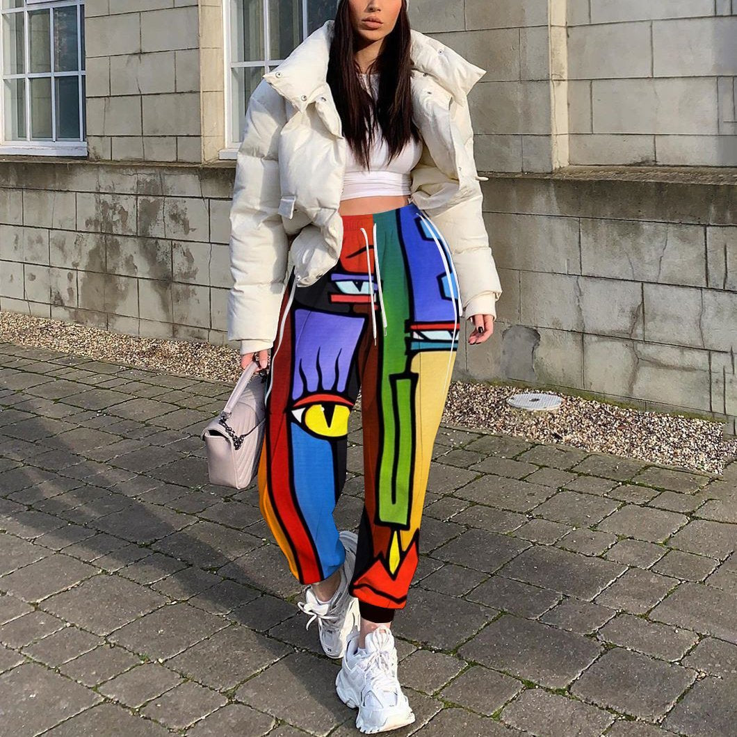 Ladies Fashion European and American Printed Casual Pants