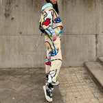 Load image into Gallery viewer, Ladies autumn and winter European and American printing suit
