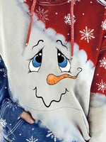 Load image into Gallery viewer, Women&#39;s Cute Snowman Face Print Hoodie
