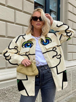 Load image into Gallery viewer, Fashion pocket print long sleeve jacket
