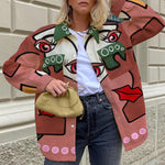 Load image into Gallery viewer, Fashion street print long sleeve jacket
