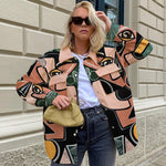 Load image into Gallery viewer, Fashion street print long sleeve jacket
