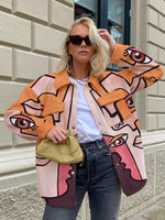 Load image into Gallery viewer, Fashion street print long sleeve jacket
