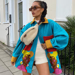 Load image into Gallery viewer, Fashion street girl print pocket jacket
