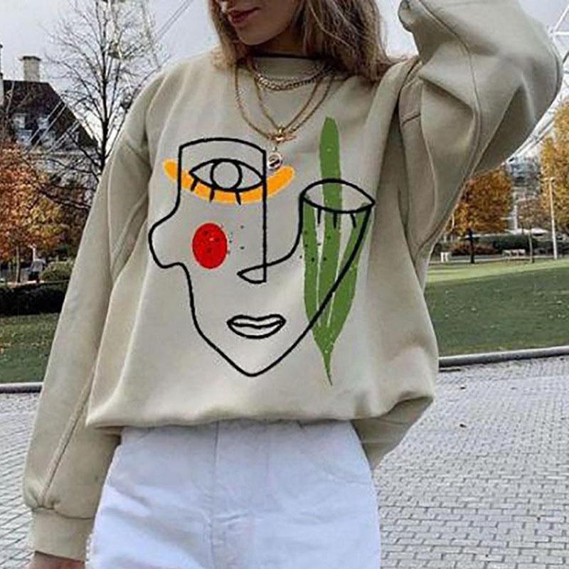 Casual print hoodie for women's fashion
