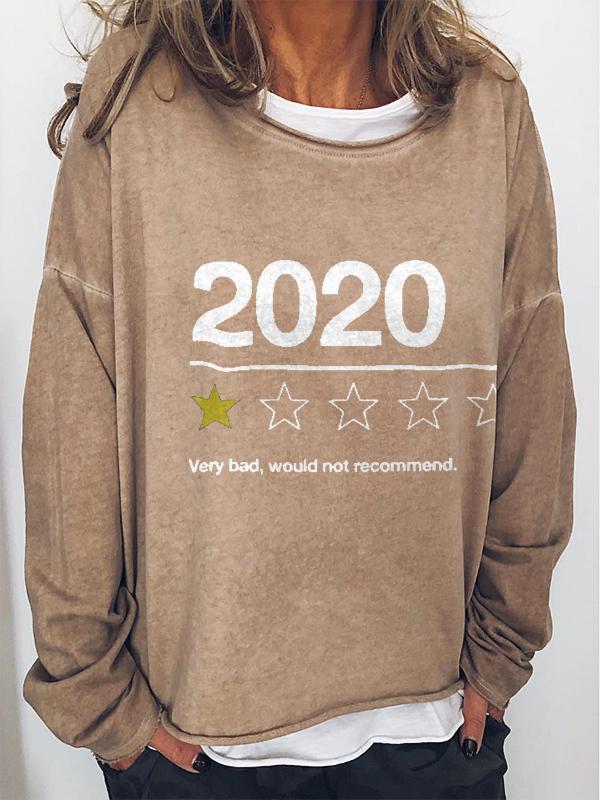 Women 2020 Very Bad Would Not Recommend Letter Print Sweatshirt