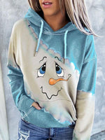 Load image into Gallery viewer, Women&#39;s Cute Snowman Face Print Hoodie
