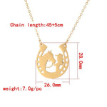 Load image into Gallery viewer, Simple lady Horse girl clavicle chain stainless steel horseshoe pendant necklace
