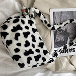 Load image into Gallery viewer, Women&#39;s graffiti cow plush shoulder bag
