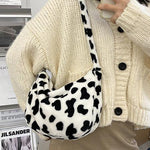 Load image into Gallery viewer, Women&#39;s graffiti cow plush shoulder bag
