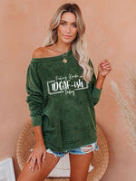 Load image into Gallery viewer, Ladies IDGAF-ISH Letter Print Sweatshirt
