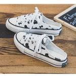 Load image into Gallery viewer, Women&#39;s Graffiti Cow Canvas Shoes
