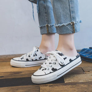 Women's Graffiti Cow Canvas Shoes