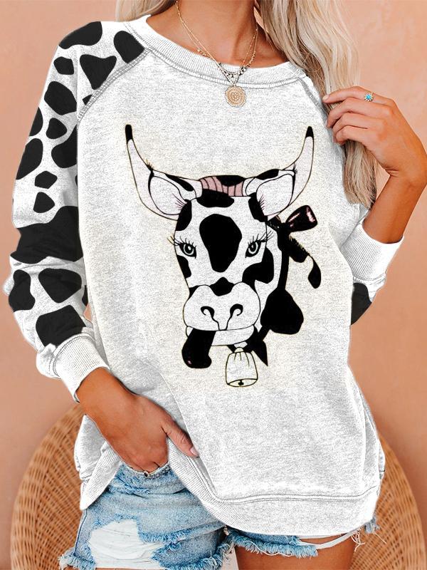 Women's Cute Cow Print Sweatshirt