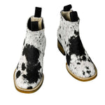 Load image into Gallery viewer, Women Cute Cow Pattern Ankle Boots Cowgirl Boots
