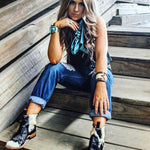 Load image into Gallery viewer, Women Cute Cow Pattern Ankle Boots Cowgirl Boots
