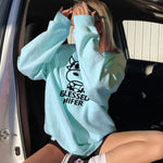 Load image into Gallery viewer, Women&#39;s tops BLESSED HIFER cow sweater fashion round neck tops
