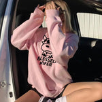 Load image into Gallery viewer, Women&#39;s tops BLESSED HIFER cow sweater fashion round neck tops
