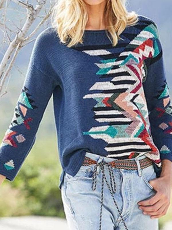 Ladies Western Knit Pullover