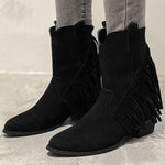 Load image into Gallery viewer, Women&#39;s Retro Fringed Mid-heel Platform Martin Boots
