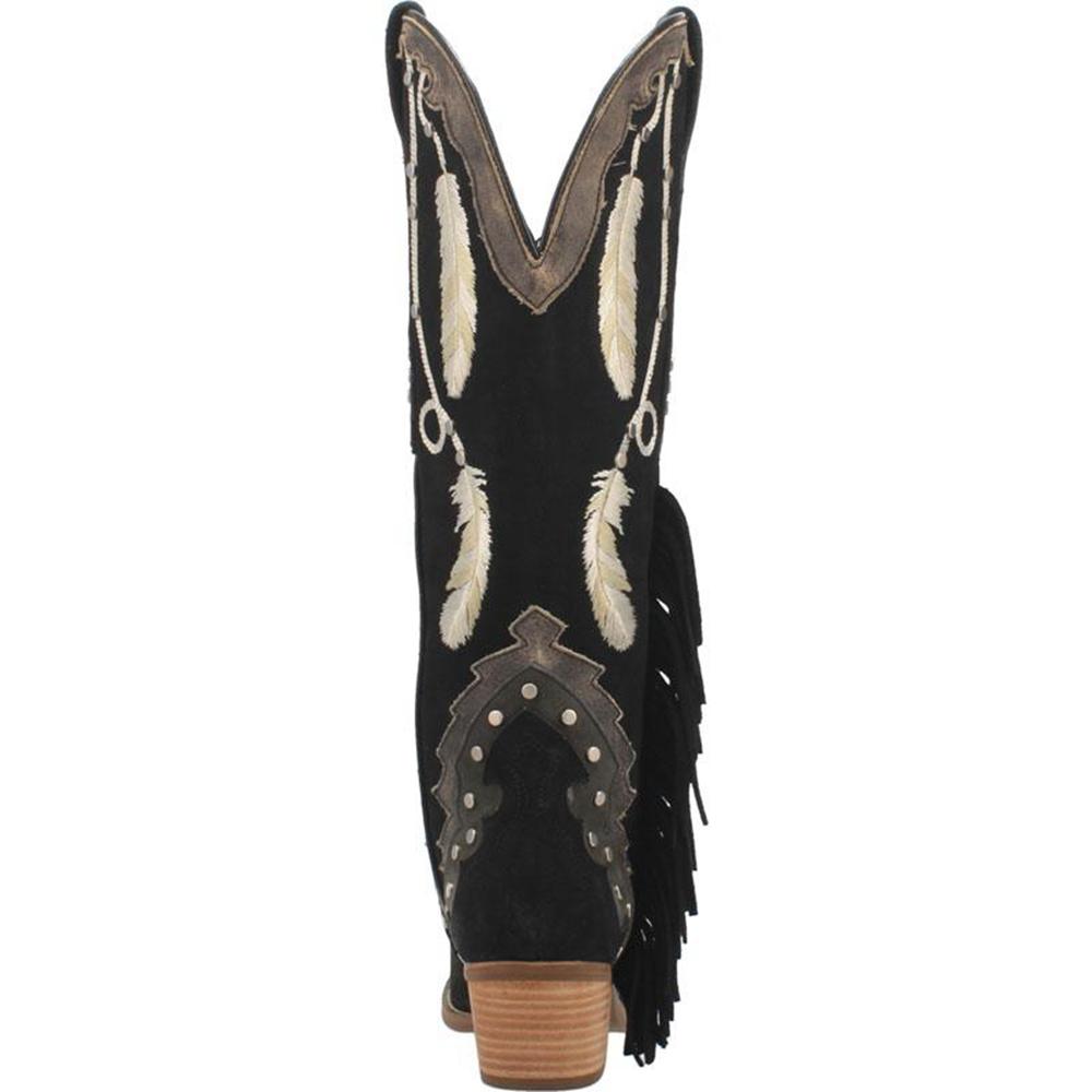Women Feather Embroidery Western Boots Cowgirl Boots