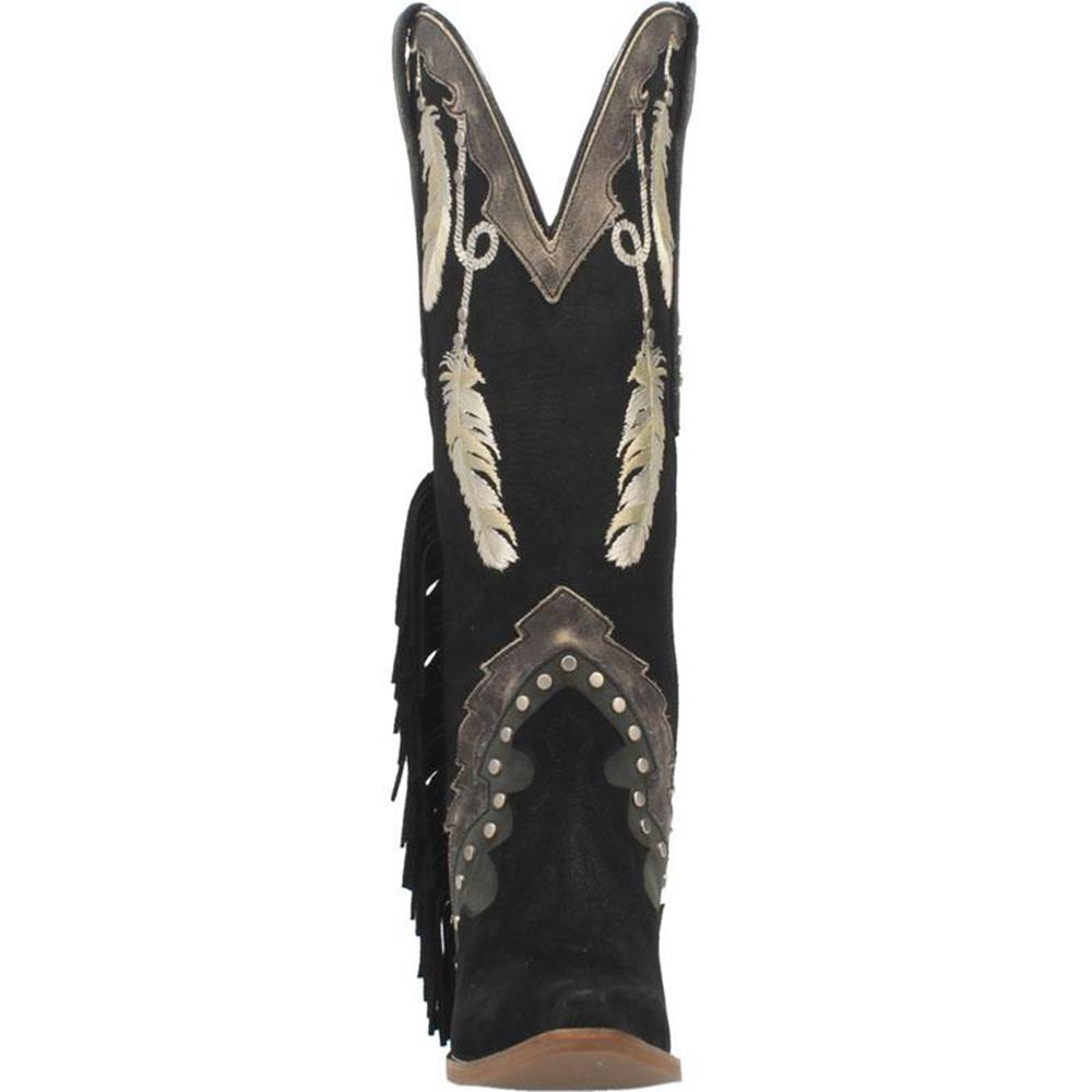 Women Feather Embroidery Western Boots Cowgirl Boots
