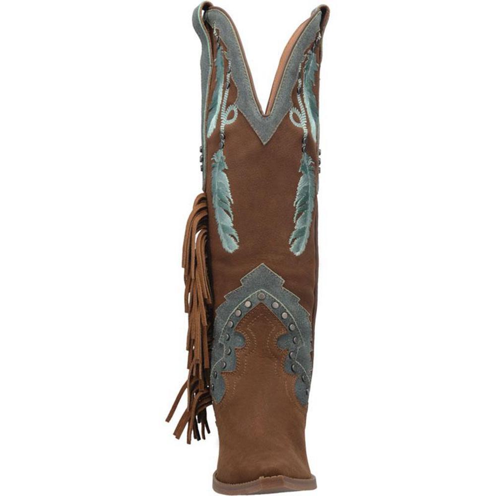 Women Feather Embroidery Western Boots Cowgirl Boots