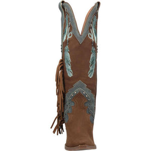 Women Feather Embroidery Western Boots Cowgirl Boots