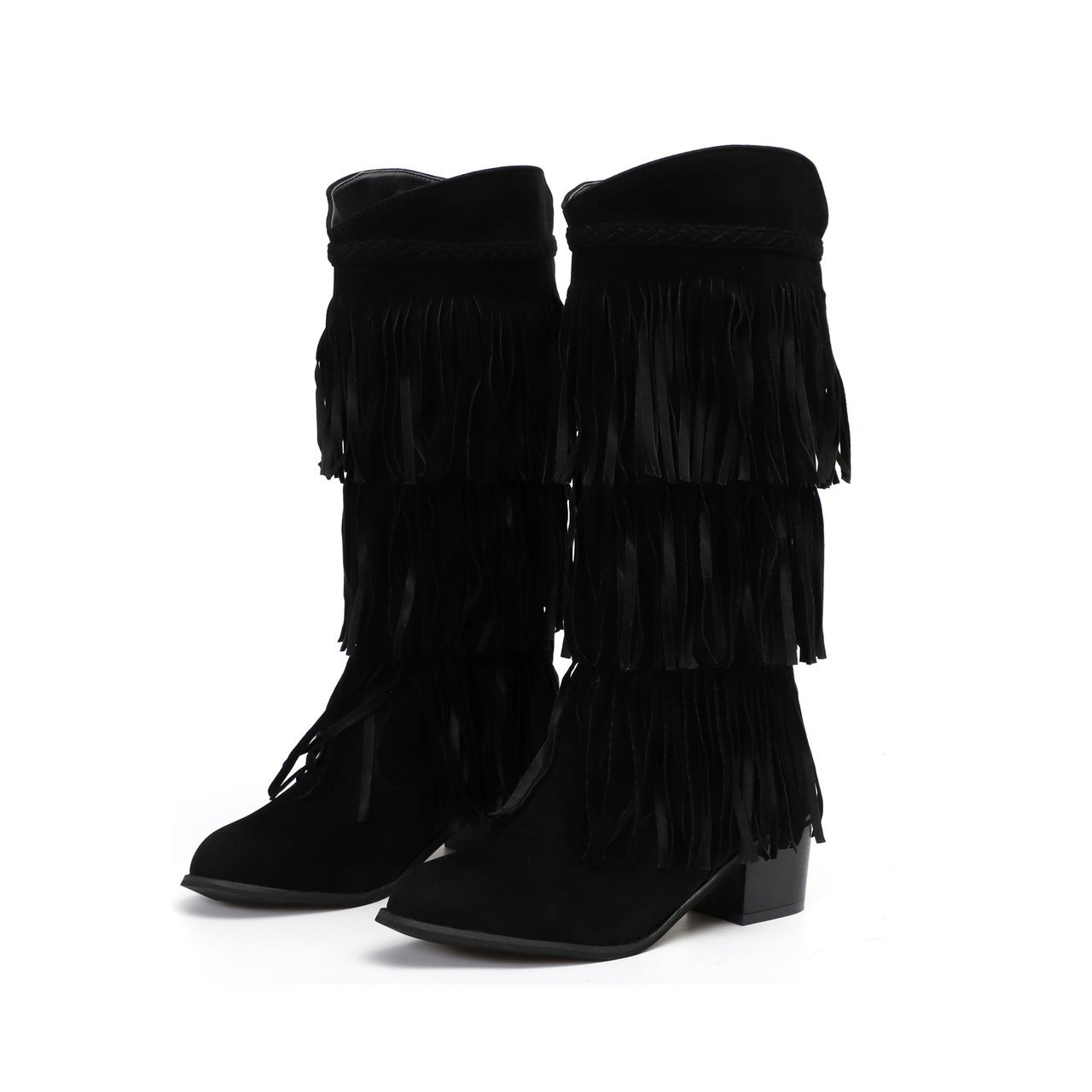 Women's Retro Fringed Thick Heel Boots