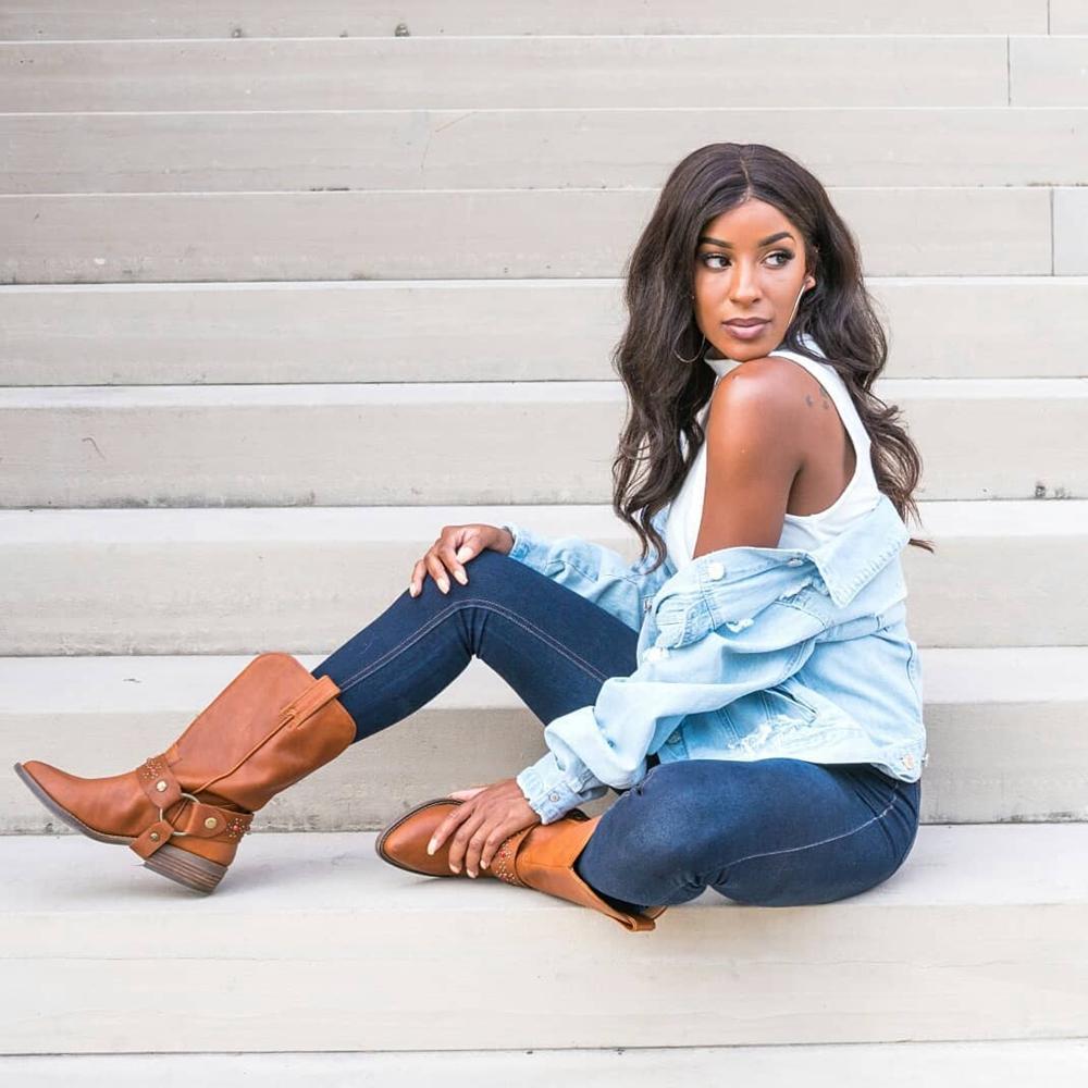 Women Detachable Belt Cowboy Boots——Two Ways To Wear