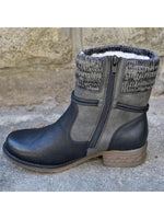 Load image into Gallery viewer, Ladies retro plus wool stitching short boots
