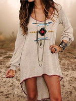 Load image into Gallery viewer, Western Style Ethnic Printing Long-Sleeved Round Neck T-Shirt
