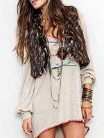 Load image into Gallery viewer, Western Style Ethnic Printing Long-Sleeved Round Neck T-Shirt
