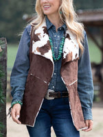 Load image into Gallery viewer, Cowhide Lapels Casual Suede Vest
