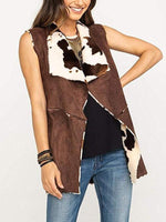 Load image into Gallery viewer, Cowhide Lapels Casual Suede Vest
