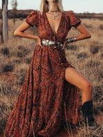 Load image into Gallery viewer, Cowgirl Button Down Paisley Tribal Dress
